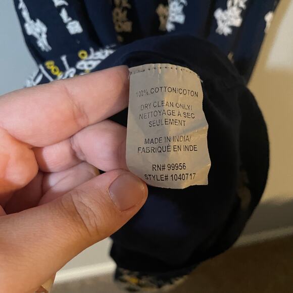 Shoshanna Richa Dress SZ 2 Navy Embroidered Eyelet Scalloped Ruffle Dress $418 - Picture 8 of 13